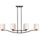 Page 6 Light 41 inch Antique Bronze Linear Chandelier Ceiling Light