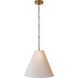 Thomas O'Brien Goodman 1 Light 15 inch Hand-Rubbed Antique Brass Hanging Shade Ceiling Light in Natural Paper, Small