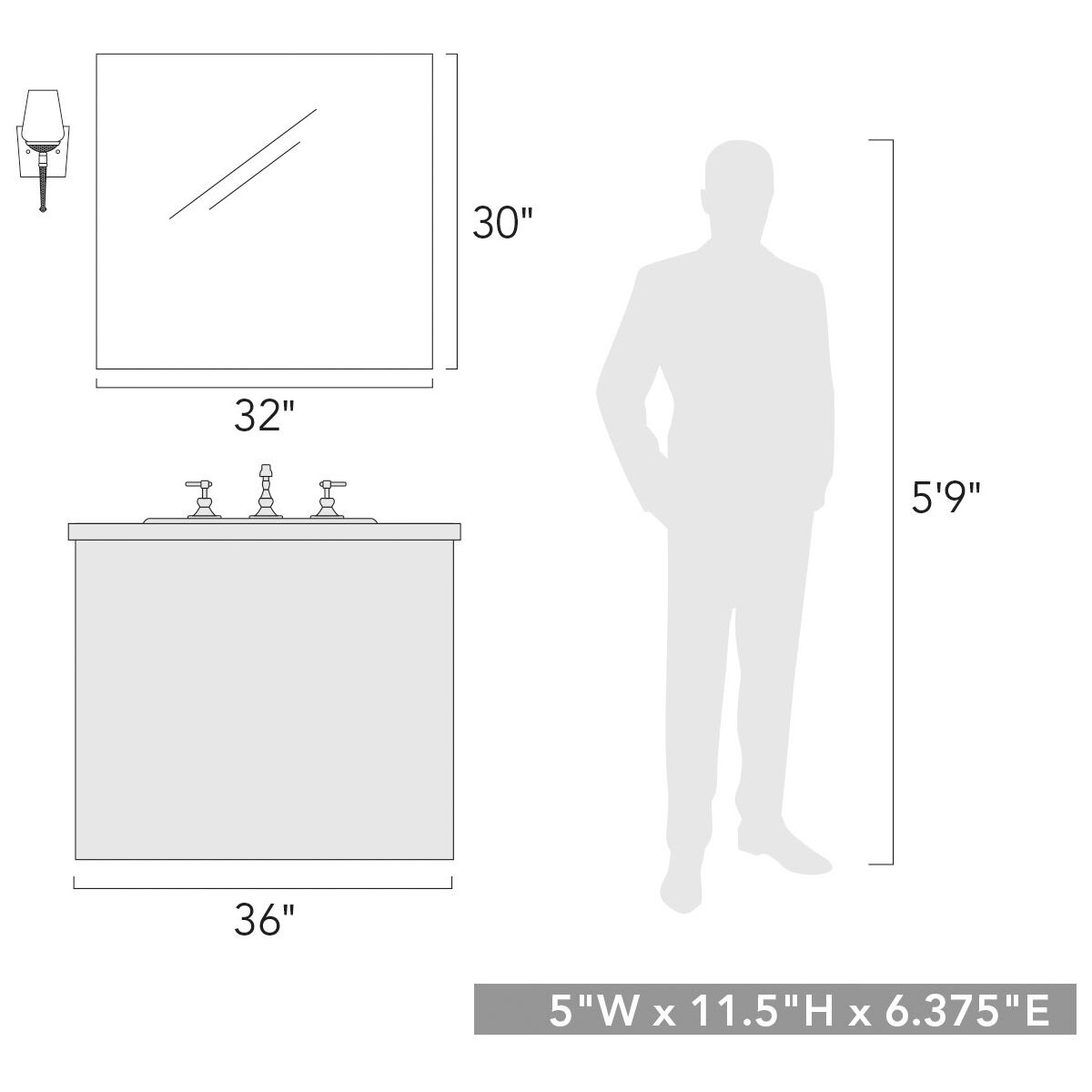 Marcellis 1 Light 5 inch Dark Natural Iron Wall Sconce Wall Light, Damp