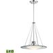 Tribune LED 15.75 inch Chrome with White Pendant Ceiling Light