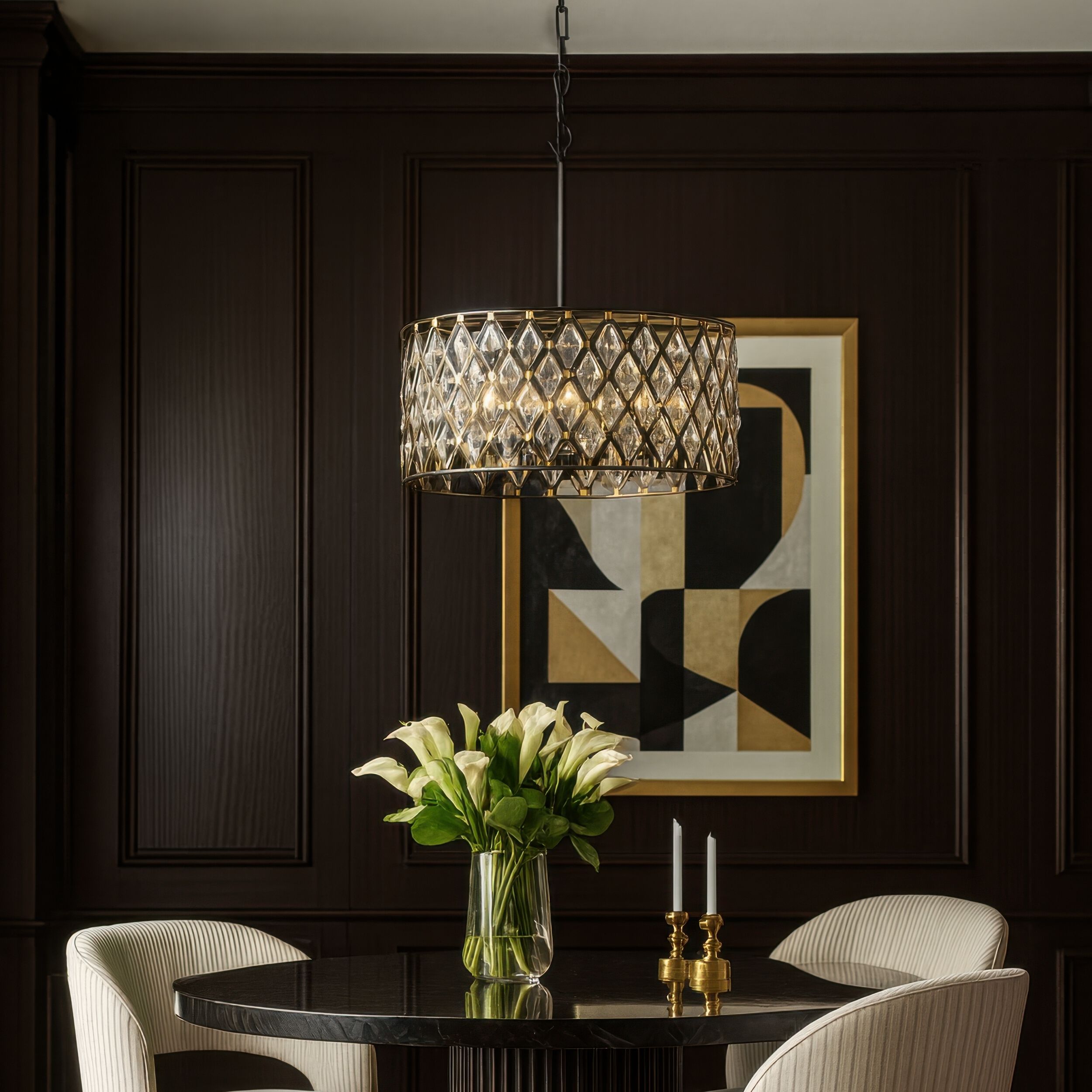 Windsor 6 Light 25 inch Carbon and Havana Gold Pendant Ceiling Light