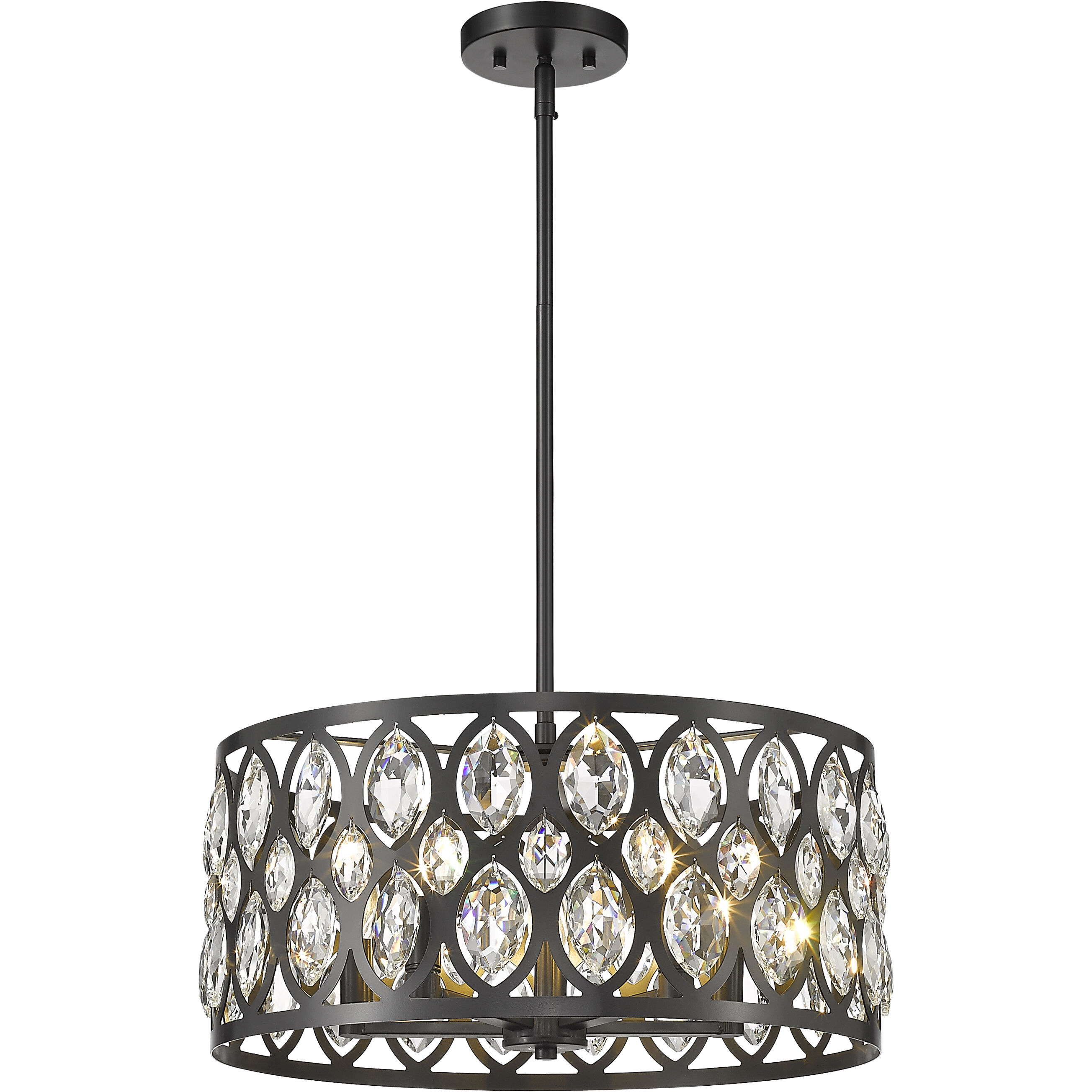 Dealey 5 Light 19.25 inch Matte Black Chandelier Ceiling Light