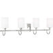 Oak Moore 4 Light 33.88 inch Chrome Bath Vanity Wall Light