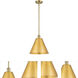 Ballston Cone LED 12 inch Satin Gold Pendant Ceiling Light
