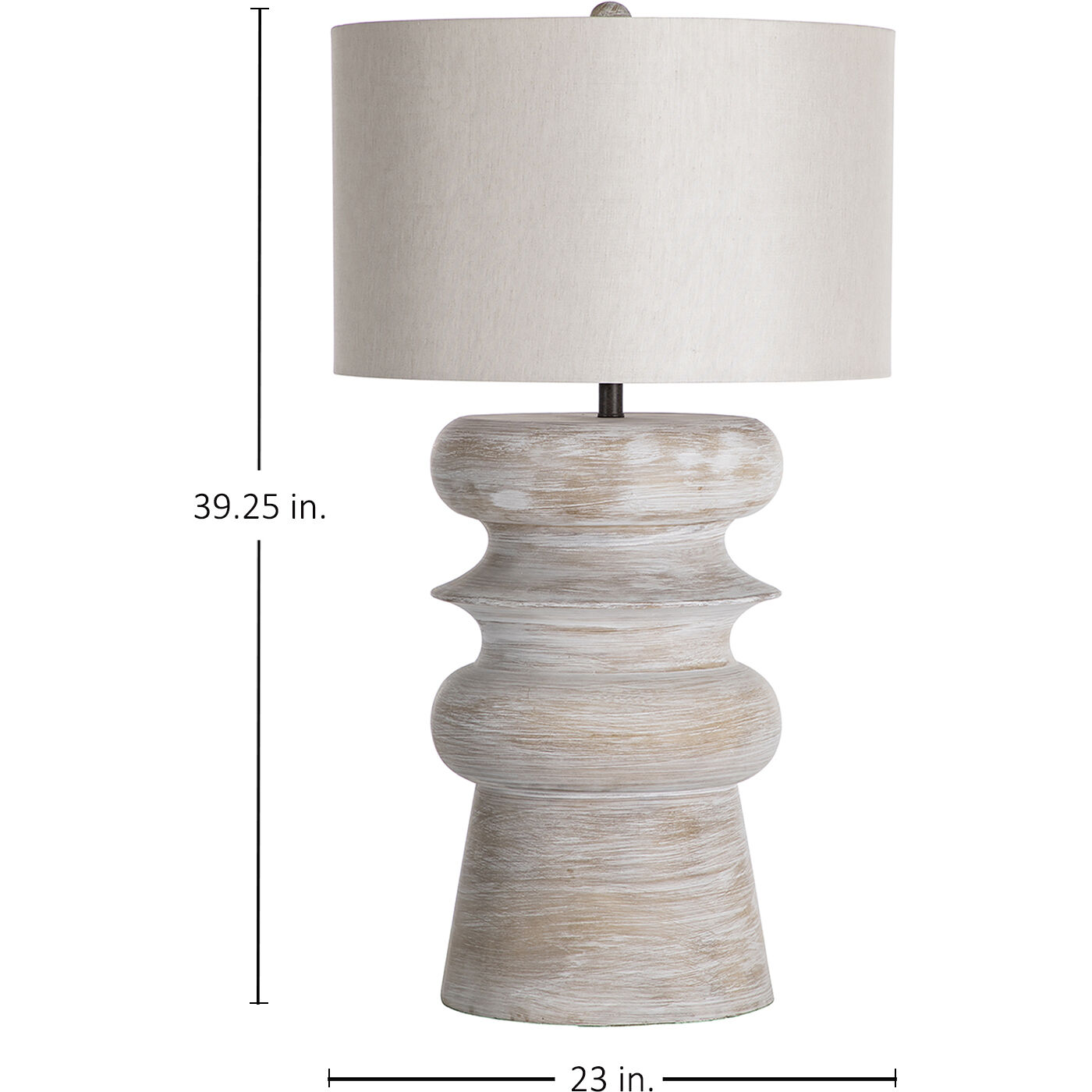 Claudius 39.25 inch Light Washed Wood and Venetian Rust Table Lamp Portable Light