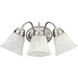 Fort Worth 3 Light 17 inch Satin Nickel Wall Sconce Wall Light in Faux Alabaster