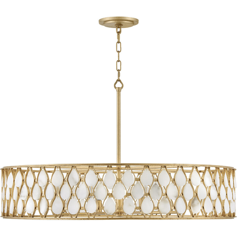 Estie 8 Light 38 inch Piastra Gold Interior Hanging Ceiling Light