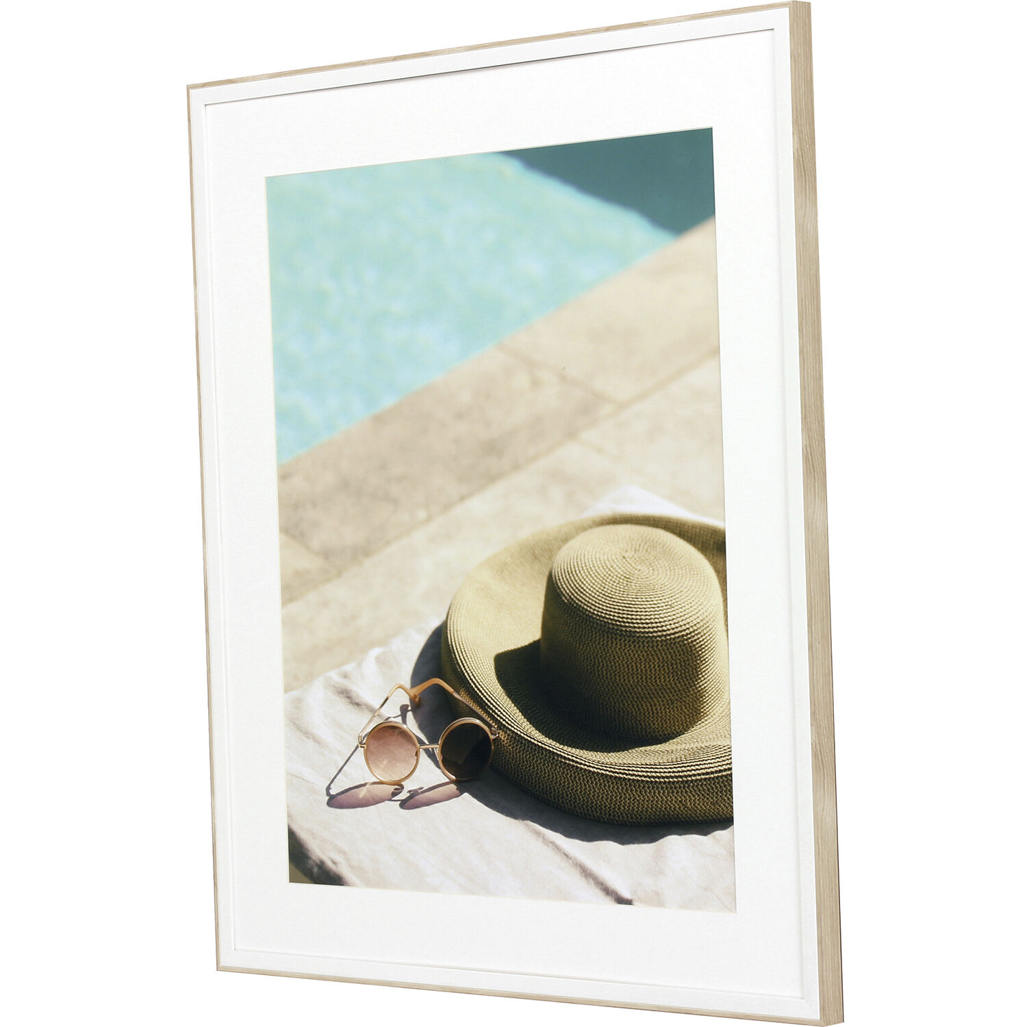 Summer Chill Turquoise and Beige and Green Framed Art