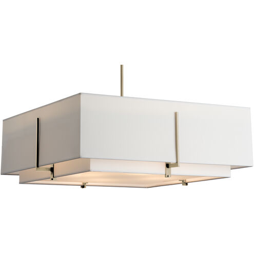 Exos 4 Light 24.6 inch Soft Gold Pendant Ceiling Light in Natural Anna, Large