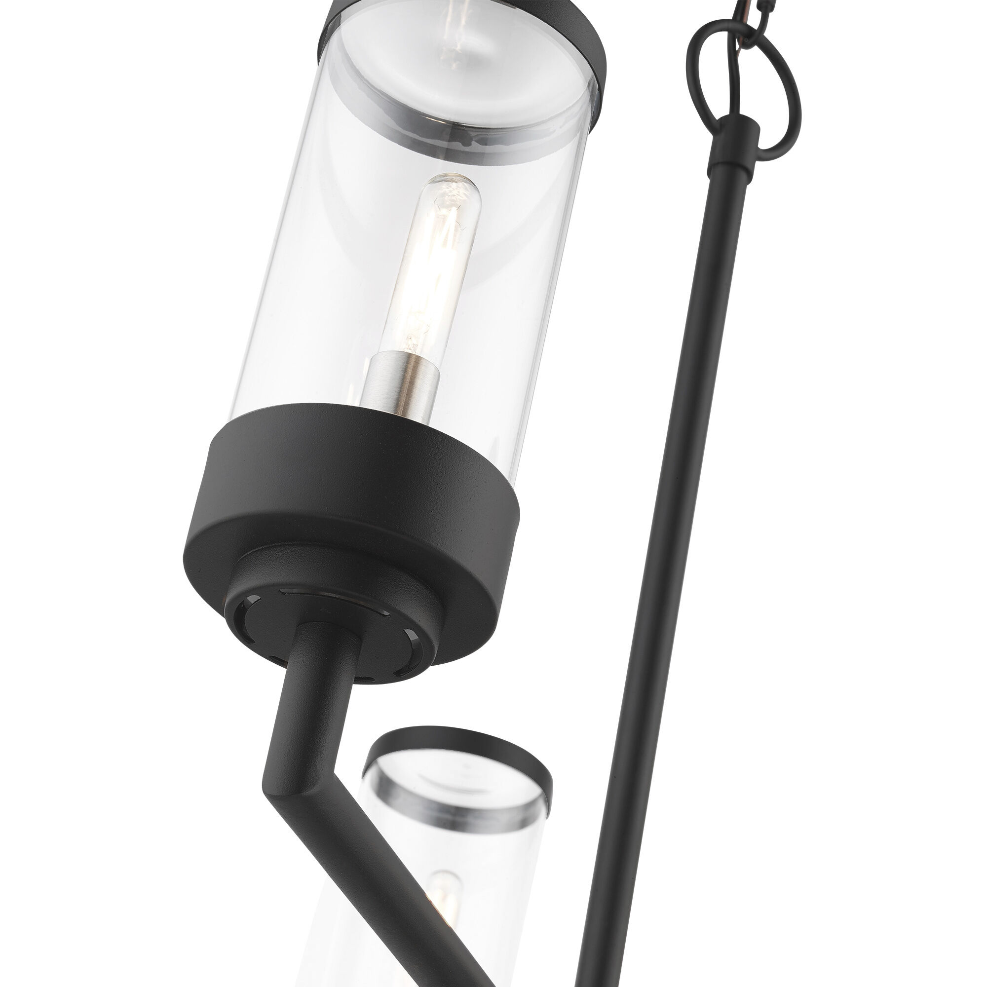 Hillcrest 5 Light 26 inch Textured Black Outdoor Chandelier