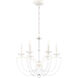 Priscilla 6 Light White Chandelier Ceiling Light in Optic, Adjustable Height