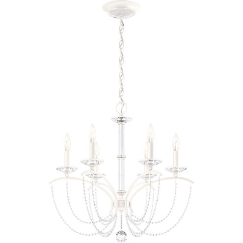 Priscilla 6 Light White Chandelier Ceiling Light in Optic, Adjustable Height