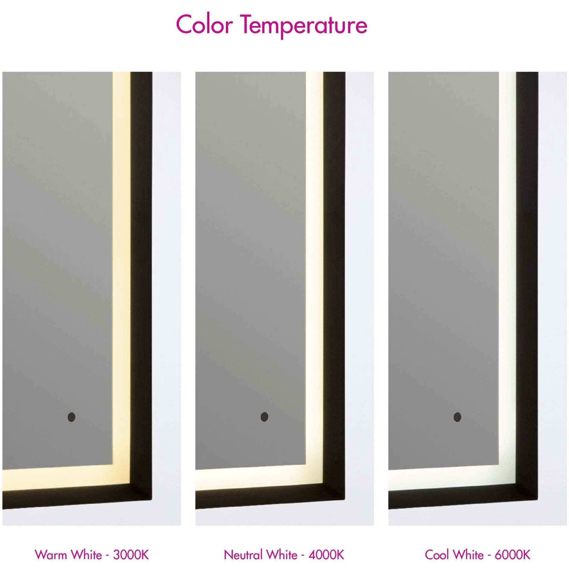 Dusk 24 X 18 inch Black LED Lighted Mirror, Vanita by Oxygen