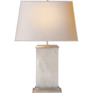 Michael S Smith Crescent Natural Quartz Stone with Silver Leaf Table Lamp in Natural Quartz Stone and Silver Leaf