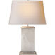 Michael S Smith Crescent 27 inch 60.00 watt Natural Quartz Stone and Silver Leaf Table Lamp Portable Light in Natural Paper 
