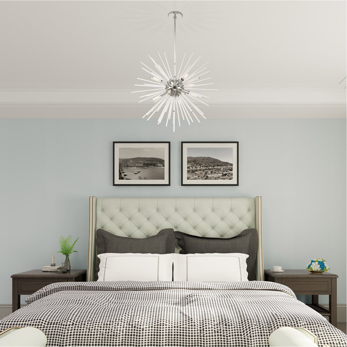 Utopia 8 Light 25.75 inch Polished Chrome Pendant Chandelier Ceiling Light