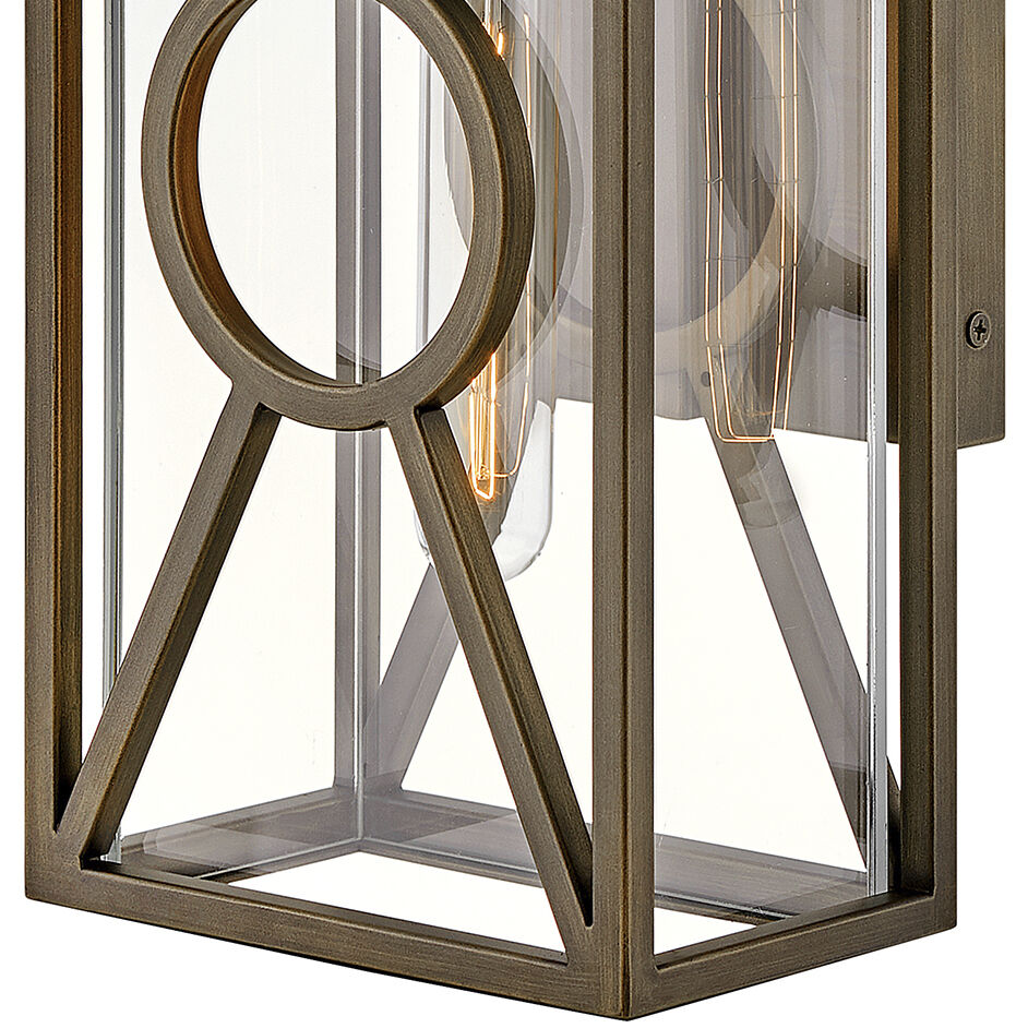 Coastal Elements Brixton Outdoor Wall Mount Lantern in Burnished Bronze, Small