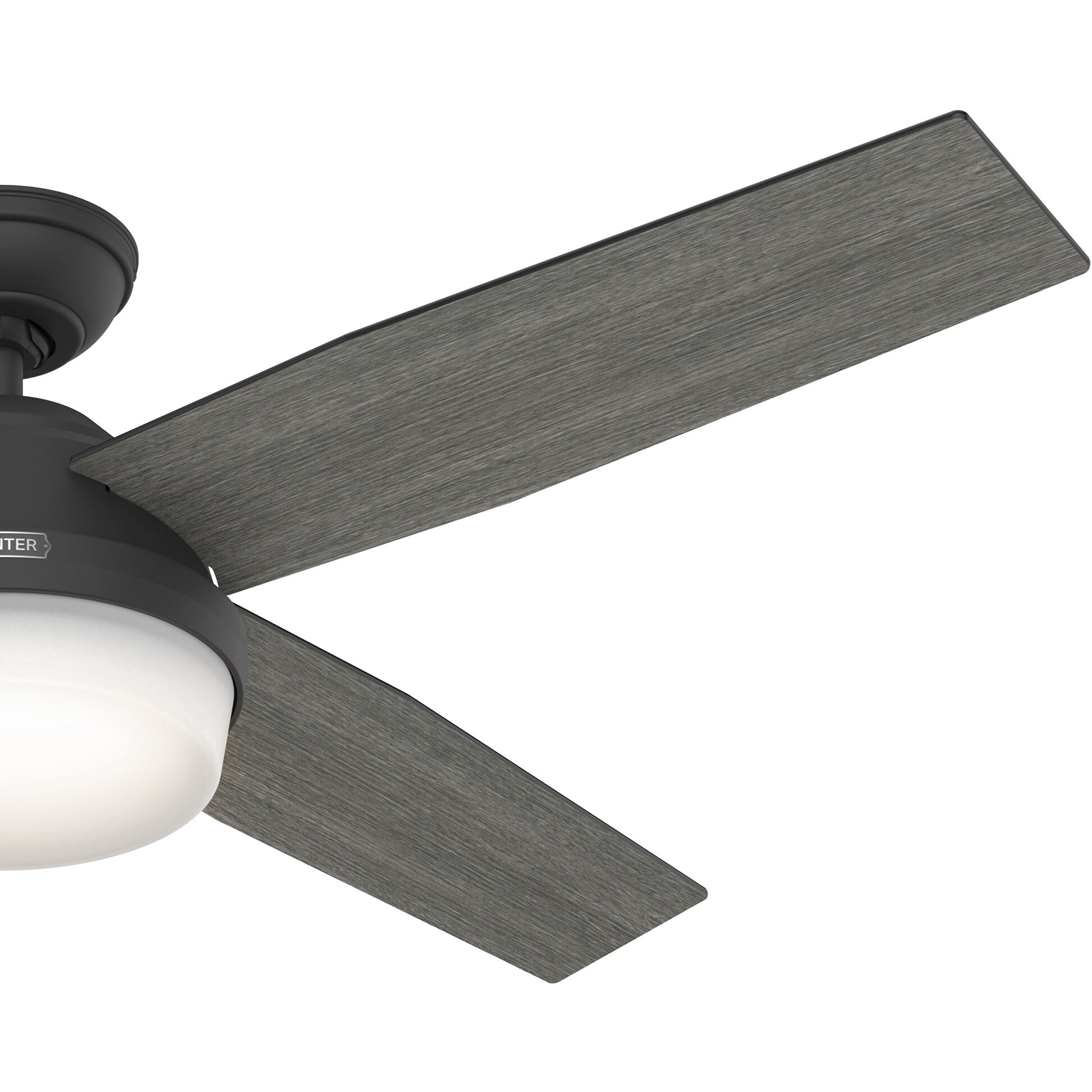 Dempsey 52 inch Matte Black with Matte Black/Dark Gray Oak Blades Ceiling Fan