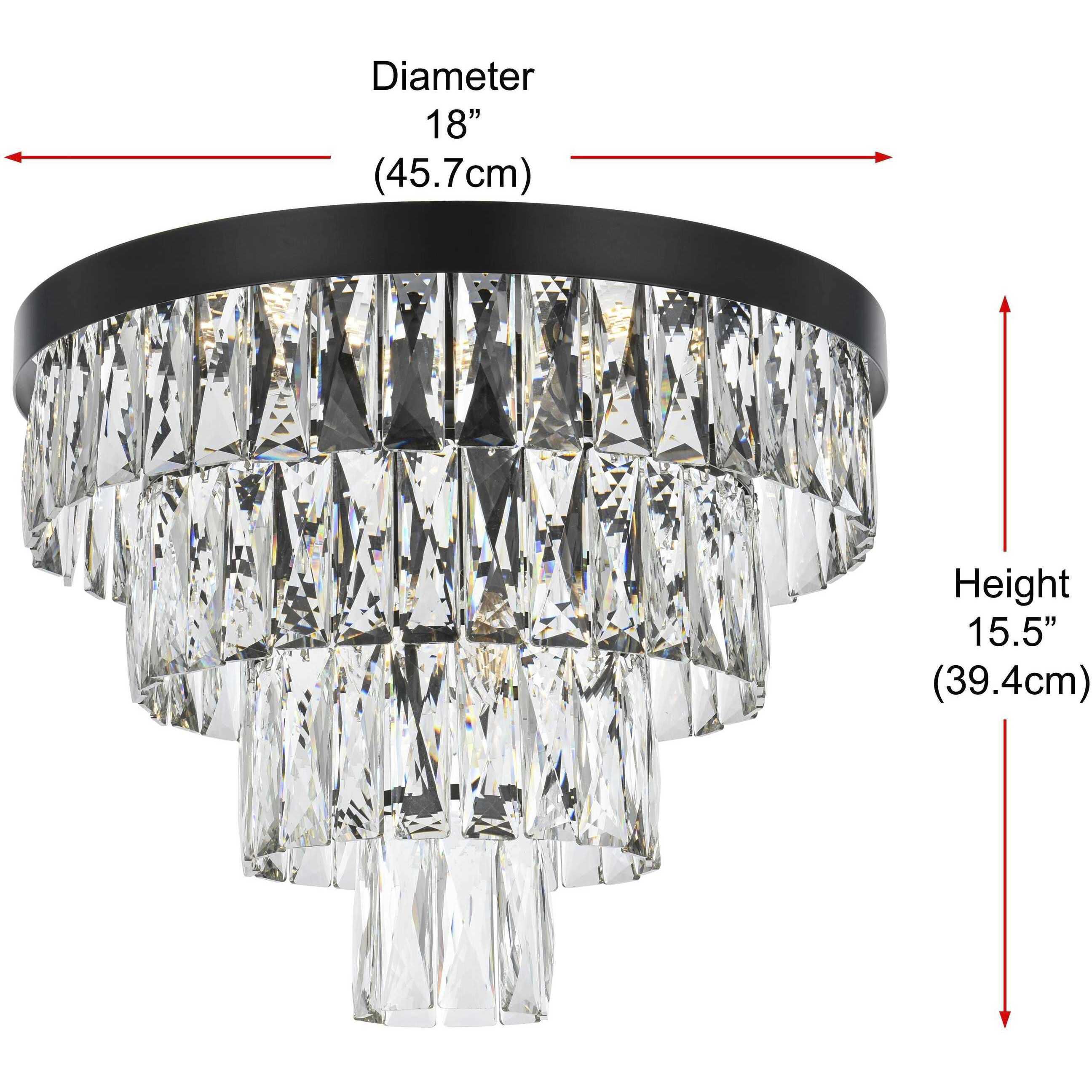 Josephine 6 Light 18 inch Black Flush Mount Ceiling Light