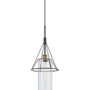 Rexburg 1 Light 10 inch Antique Brass and Black Mini Pendant Ceiling Light