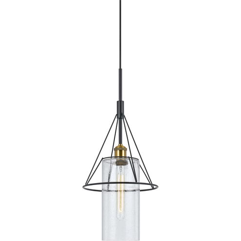 Rexburg 1 Light 10 inch Antique Brass and Black Mini Pendant Ceiling Light