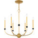 Cortlandt 6 Light 28 inch Natural Brass with Bronze Accents Chandelier Ceiling Light