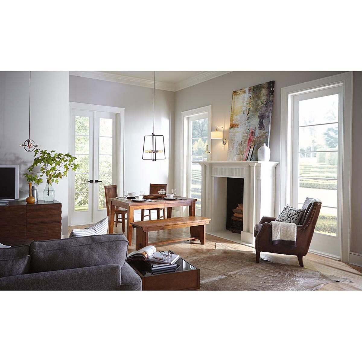 Fermi 3 Light 10 inch Brushed Nickel Pendant Ceiling Light, Design Series