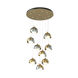 Brooklyn 9 Light 20.5 inch Modern Brass and Vintage Platinum Pendant Ceiling Light in Modern Brass/Vintage Platinum, Round