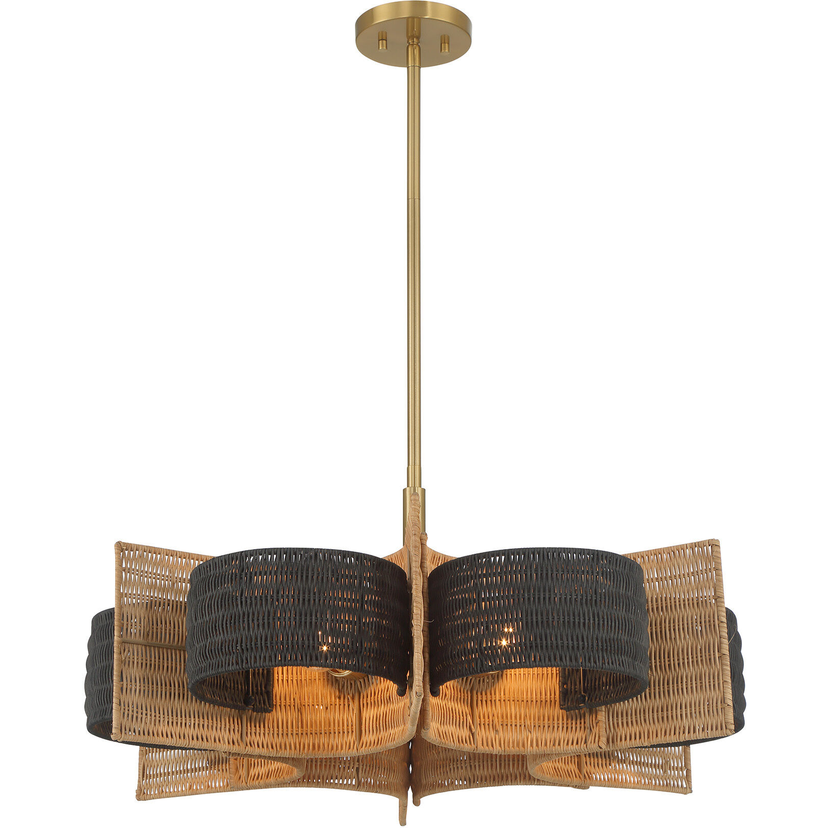 Espacio 6 Light 28 inch Warm Brass Chandelier Ceiling Light