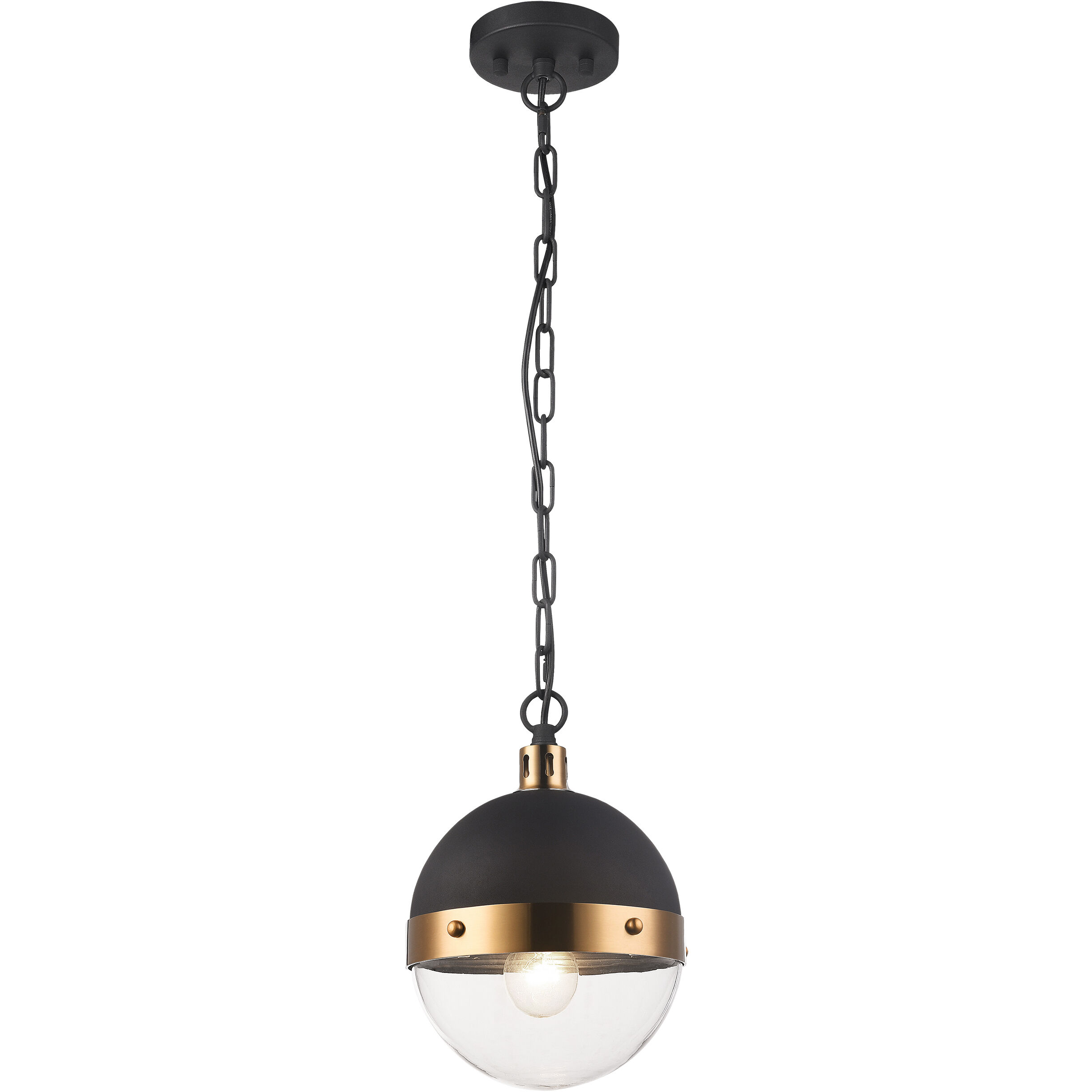 Torino 1 Light 8 inch Aged Gold Brass Pendant Ceiling Light in Aged Gold Brass and Clear