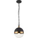 Torino 1 Light 8 inch Aged Gold Brass Pendant Ceiling Light in Aged Gold Brass and Clear