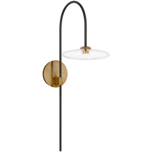 Ian K. Fowler Calvino LED 7.5 inch Aged Iron and Hand-Rubbed Antique Brass Arched Single Sconce Wall Light