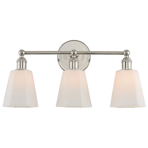 Greenwich 3 Light 20 inch Polished Nickel Vanity Light Wall Light