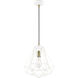 Knox 1 Light 12 inch Textured White with Antique Brass Accents Pendant Ceiling Light