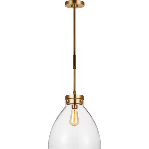 C&M by Chapman & Myers Garrett 1 Light 13.5 inch Burnished Brass Pendant Ceiling Light