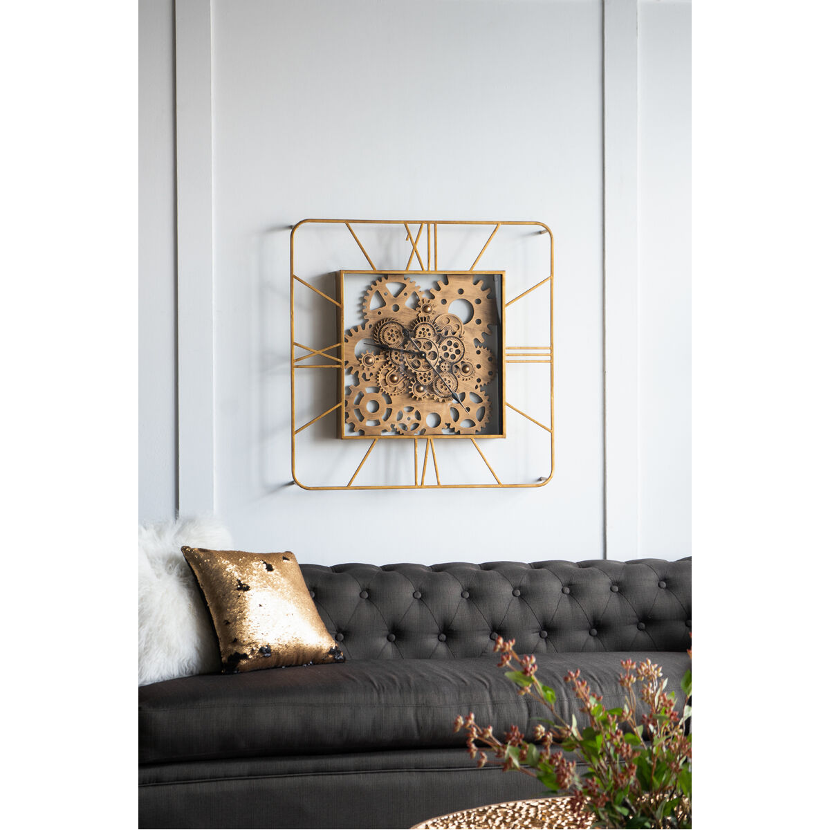 Roman Gear 35.4 X 31.5 inch Wall Clock