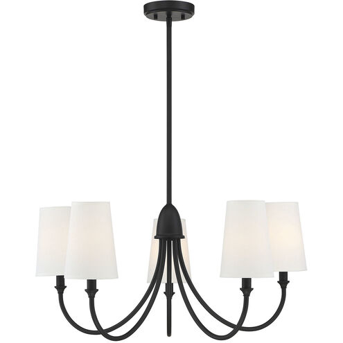 Cameron 5 Light 29 inch Matte Black Chandelier Ceiling Light, Essentials