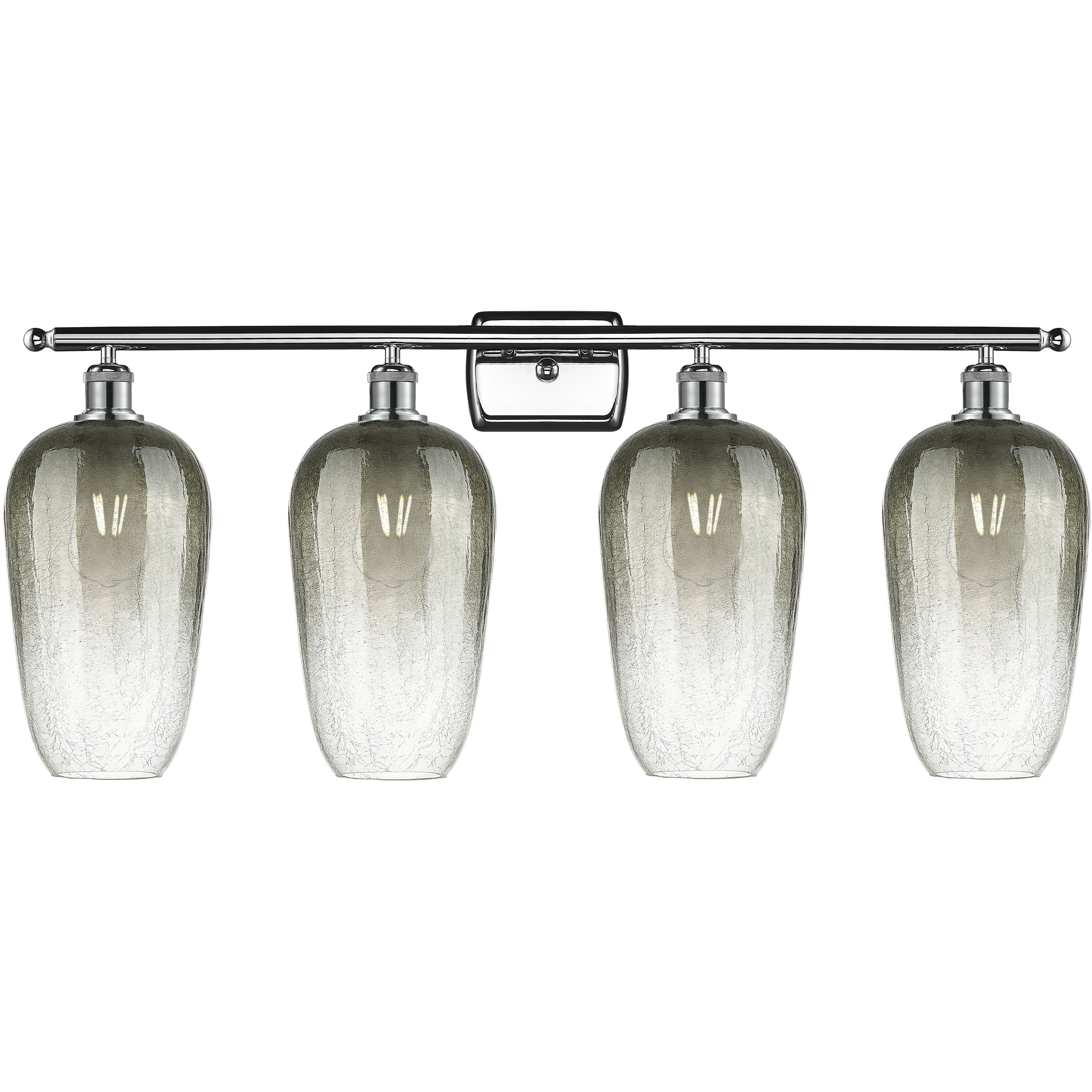 Ballston Brookhaven Flute 4 Light 37 inch Polished Chrome Bath Vanity Light Wall Light in Slate Glass