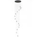 Dewdrop LED 33.75 inch Black Multi-Light Pendant Ceiling Light