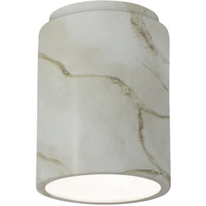 Radiance Cylinder LED 6.5 inch Carrara Marble Flush-Mount Ceiling Light