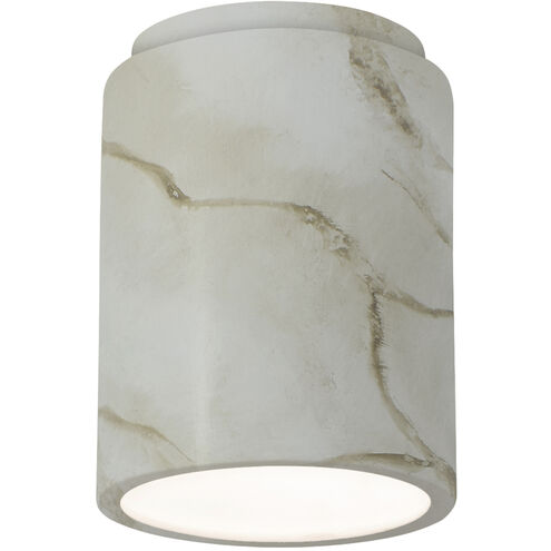 Radiance Cylinder LED 6.5 inch Carrara Marble Flush-Mount Ceiling Light