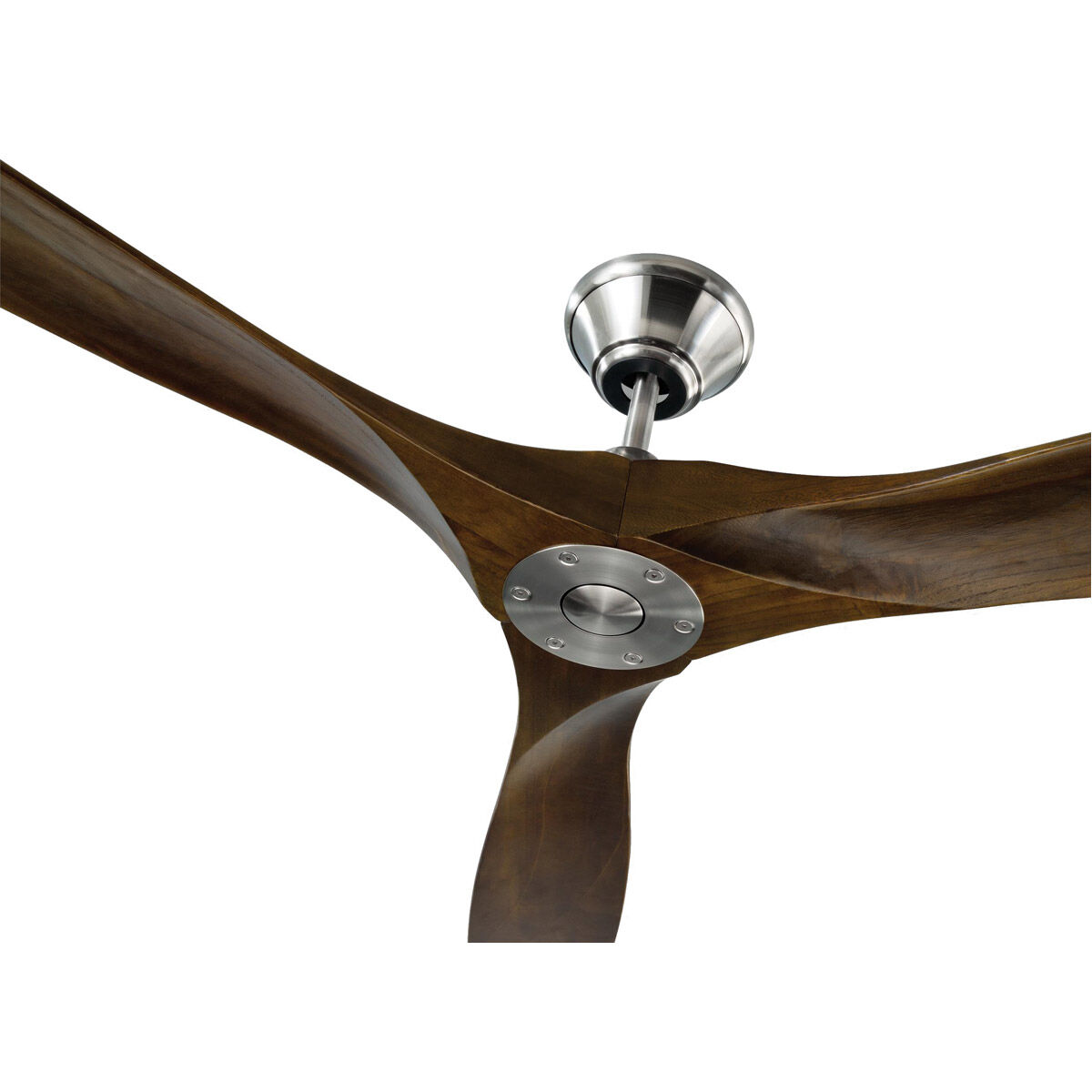 Maverick 70 inch Brushed Steel with Dark Walnut Blades Ceiling Fan