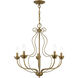 Katarina 5 Light 23 inch Antique Gold Leaf Chandelier Ceiling Light