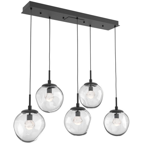 Aster LED LED 42.2 inch Matte Black Linear Pendant Ceiling Light in 3000K LED, Zircon Inner - Clear Outer, Multi-Port
