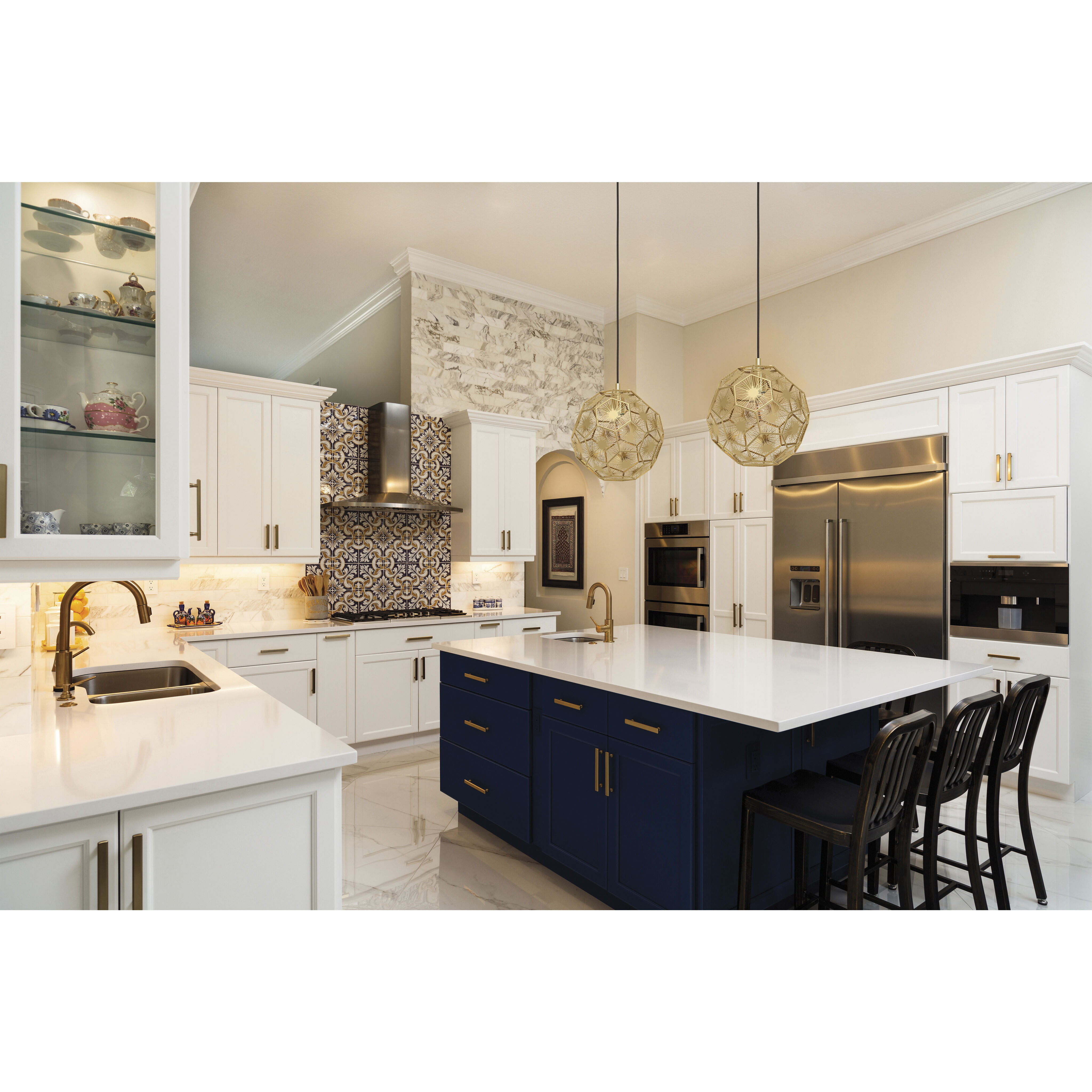 Skoura 1 Light 11.81 inch Black and Brass Pendant Ceiling Light