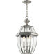 Monterey 3 Light 13 inch Brushed Nickel Outdoor Pendant Lantern