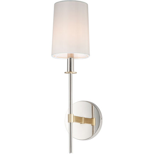 Uptown 1 Light 5 inch Satin Brass/Polished Nickel Wall Sconce Wall Light