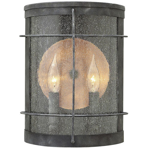 Newport LED 12 inch Aged Zinc Outdoor Wall Mount Lantern, Medium