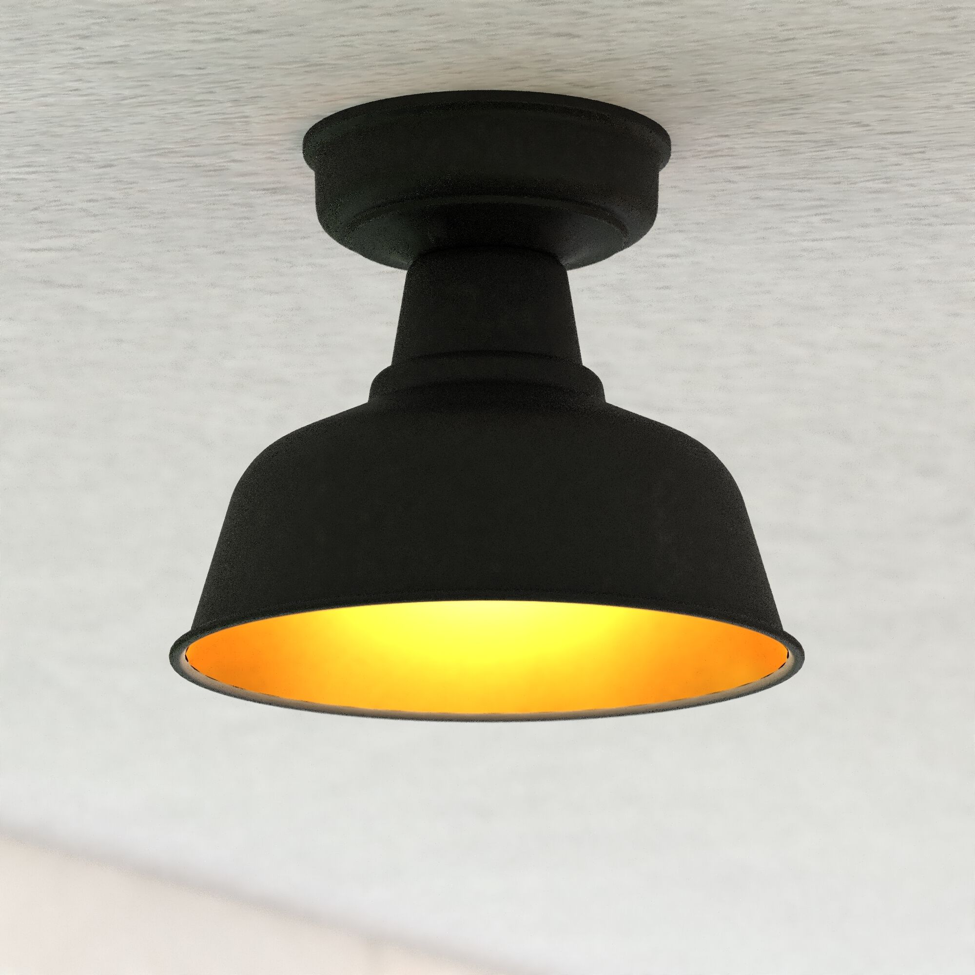 Cody 1 Light 10.25 inch Oil Rubbed Bronze and Light Gold Outdoor Flush Mount