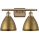 Ballston Dome 2 Light 18 inch Brushed Brass Bath Vanity Light Wall Light